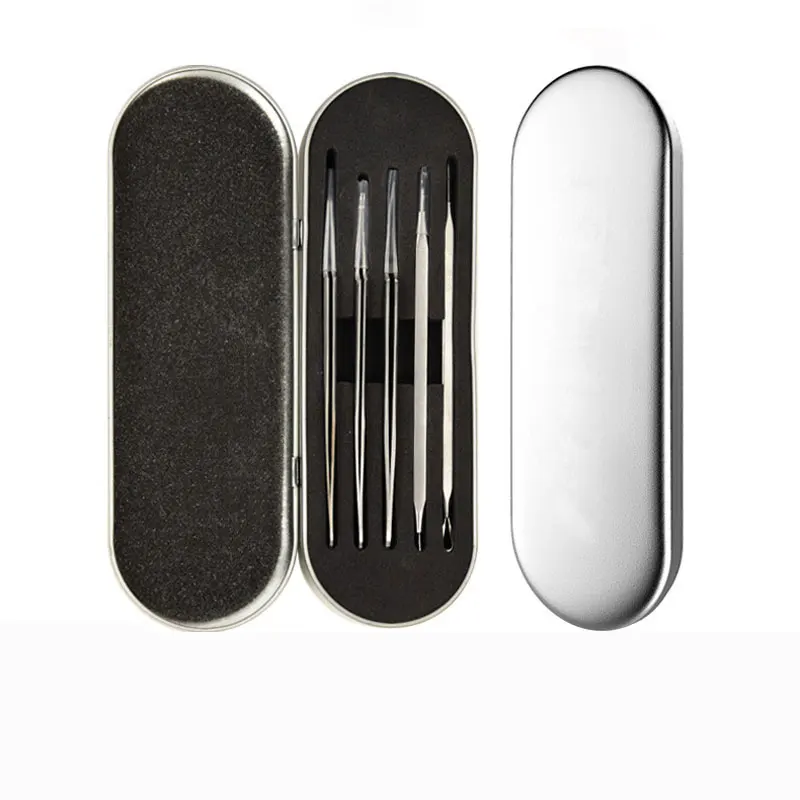 100Sets/Lot High Quality 5pcs/Set Blackhead Remover Tool Set Stainless Acne Needle Pimple Tweezers Comedone Acne Extractor
100Sets/Lot High Quality 5pcs/Set Blackhead Remover Tool Set Stainless Acne Needle Pimple Tweezers Comedone Acne Extractor