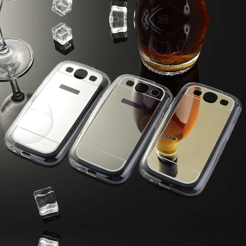 Для Samsung Galaxy S3 Зеркало чехол ТПУ Мягкая задняя крышка для i9300 Чехол сотовый