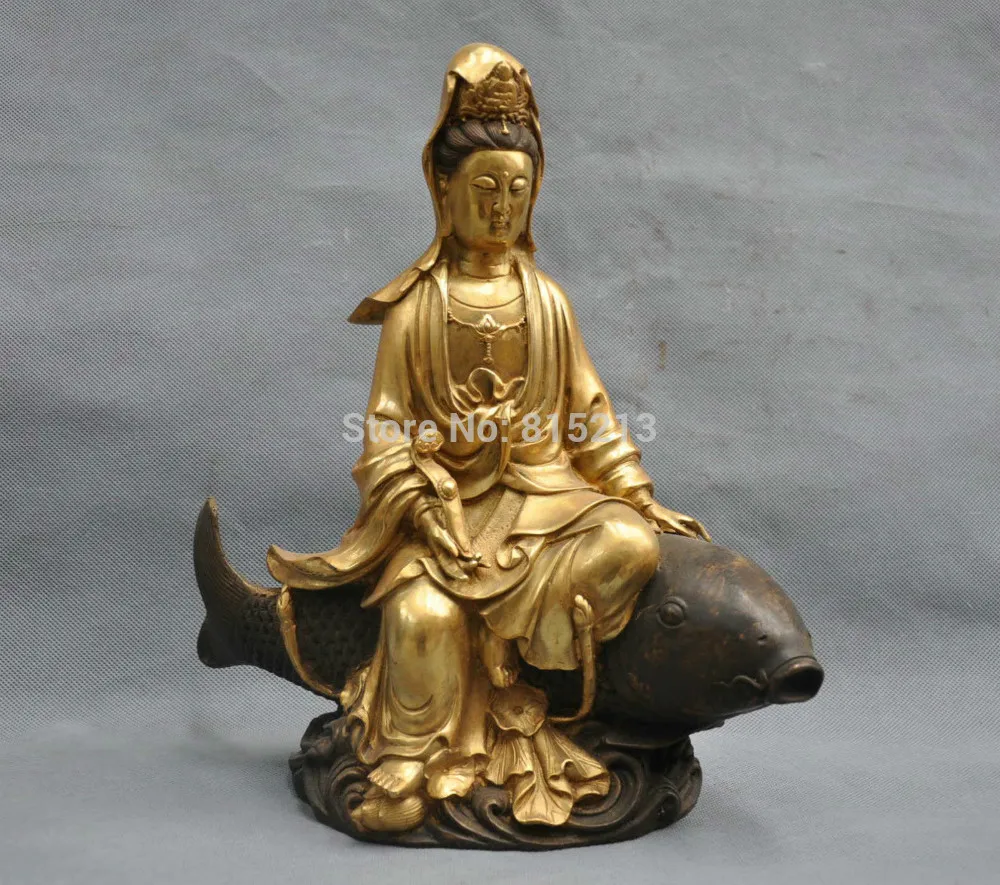 Bi0011583, 12 дюймов, китайский буддийский Бронзовый Guanyin Kwan-yin Buddha Ride Статуэтка рыбы
Bi0011583, 12 дюймов, китайский буддийский Бронзовый Guanyin Kwan-yin Buddha Ride Статуэтка рыбы