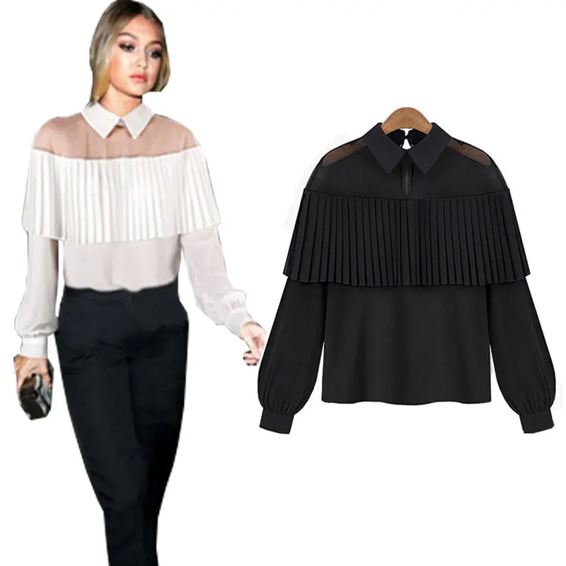Elegant White Chiffon Blouse Shirts Women Blusas Long Sleeve Women's Shirts Tops Sexy Sheer Gauze Turn-down Collar Formal Blouse
Elegant White Chiffon Blouse Shirts Women Blusas Long Sleeve Women's Shirts Tops Sexy Sheer Gauze Turn-down Collar Formal Blouse