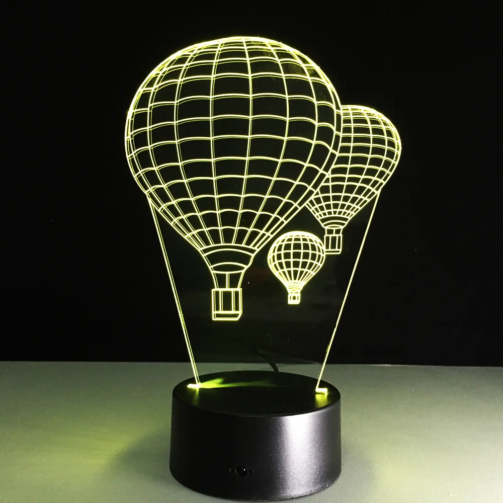 7 цветов воздушный шар лампа 3D визуальные Светодиодные ночные светильники