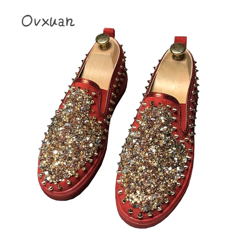 OVXUAN Red Men's Flats Shining Sequin Glitter Rivet Street Style Slip-On Party Leisure Shoes Ankle Boots Zapatillas Hombre Botas
OVXUAN Red Men's Flats Shining Sequin Glitter Rivet Street Style Slip-On Party Leisure Shoes Ankle Boots Zapatillas Hombre Botas