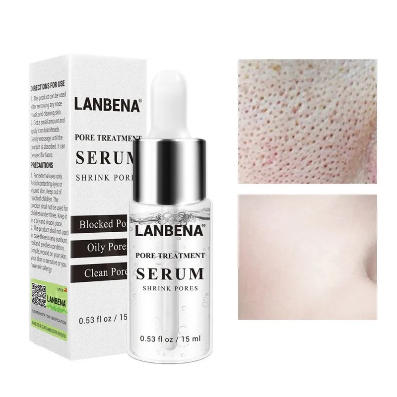 LANBENA Pore Treatment Serum Shrink Pores Blackhead Remover Acne Spots Hyaluronic Acid Vitamin C Face Essence Skin Care 15ml
LANBENA Pore Treatment Serum Shrink Pores Blackhead Remover Acne Spots Hyaluronic Acid Vitamin C Face Essence Skin Care 15ml
