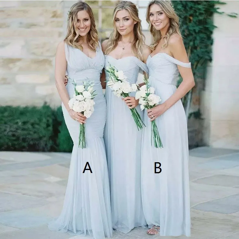 Simple cheap sweetheart a-line tulle long hot beach wedding bridesmaid dresses with draped straps
Simple cheap sweetheart a-line tulle long hot beach wedding bridesmaid dresses with draped straps