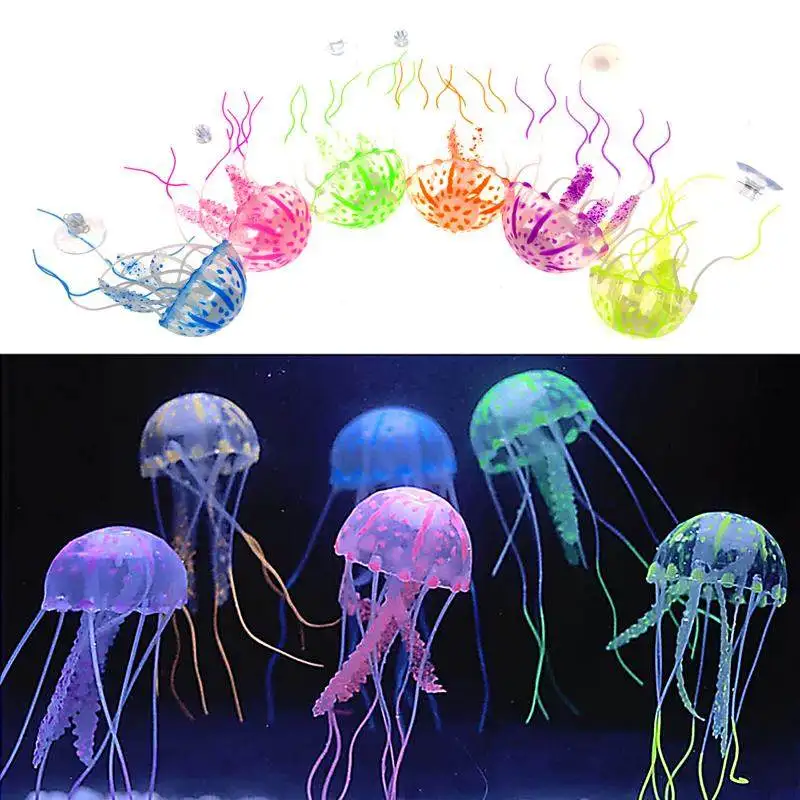 5 шт. декоративные флуоресцентные Медузы для аквариума|Декорации| |