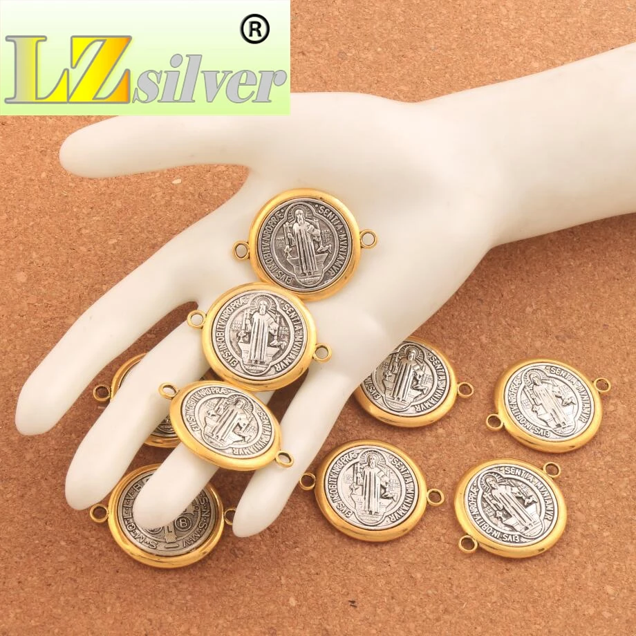 4PCS Zinc Alloy And Saint St Benedict Medal Cross Spacer 38.4x29.8mm End Connector Fit Necklace Jewelry DIY L1701
4PCS Zinc Alloy And Saint St Benedict Medal Cross Spacer 38.4x29.8mm End Connector Fit Necklace Jewelry DIY L1701