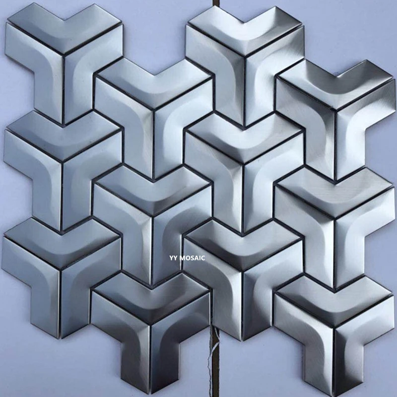 New Design Special Shape 3D Brushed Metal Mosaic Tile Golden Silver Rose Gold DIY Kitchen Splashback Modern Home Decor Wall Tile
New Design Special Shape 3D Brushed Metal Mosaic Tile Golden Silver Rose Gold DIY Kitchen Splashback Modern Home Decor Wall Tile