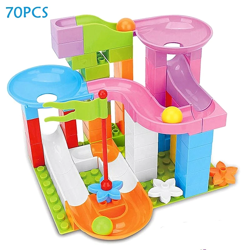 55-75PCS Marble Race Run Big Block Compatible City Building Blocks Funnel Slide Blocks DIY Big Bricks Toys For Children Gifts
55-75PCS Marble Race Run Big Block Compatible City Building Blocks Funnel Slide Blocks DIY Big Bricks Toys For Children Gifts