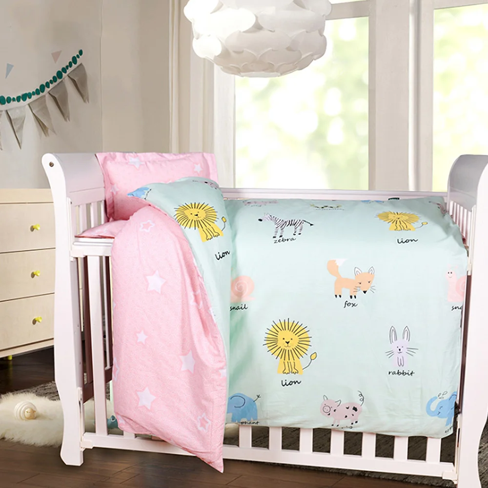 3Pcs Cotton Crib Bed Linen Kit For Boy Girl Cartoon Baby Bedding Set Includes Pillowcase Bed Sheet Duvet Cover Without Filler
3Pcs Cotton Crib Bed Linen Kit For Boy Girl Cartoon Baby Bedding Set Includes Pillowcase Bed Sheet Duvet Cover Without Filler