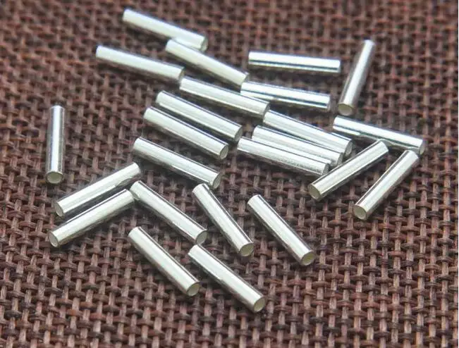 ОБЖИМНАЯ трубка из чистого серебра 925 пробы 2 х10 мм|crimp tubes|sterling silver crimp tubestube beads |