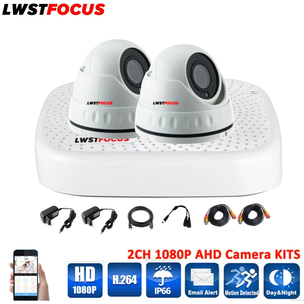 Lwstfocus 4ch CCTV Системы Наборы 1080 P HDMI AHD cctv dvr 2 шт. 2.0mp металла Водонепроницаемый ИК