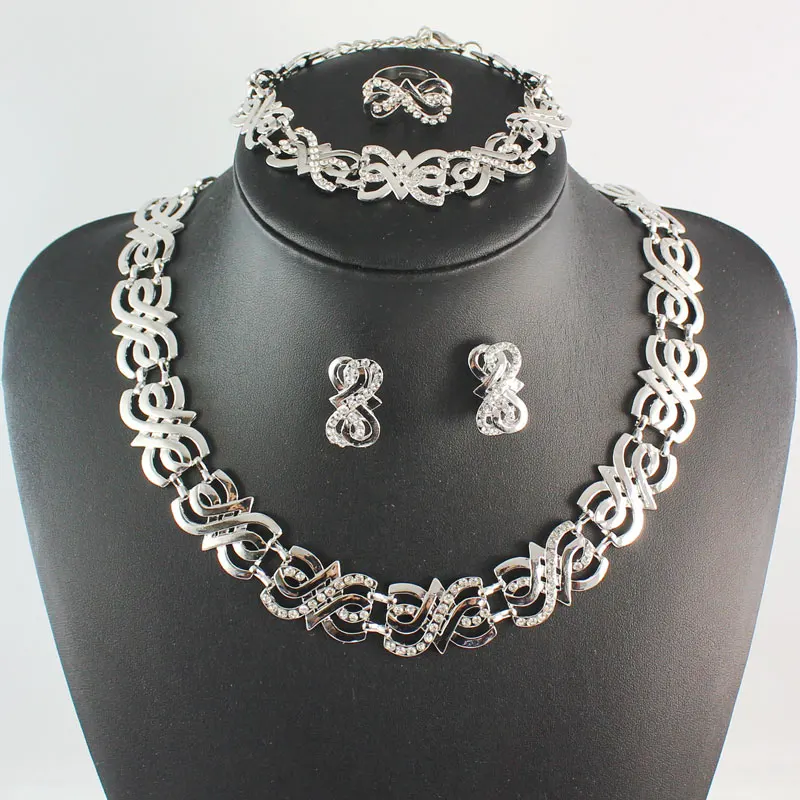 African Costume Wedding Party jewelry sets Silver Plated Crystal necklace earring bracelet ring sets african beads jewelry sets
African Costume Wedding Party jewelry sets Silver Plated Crystal necklace earring bracelet ring sets african beads jewelry sets