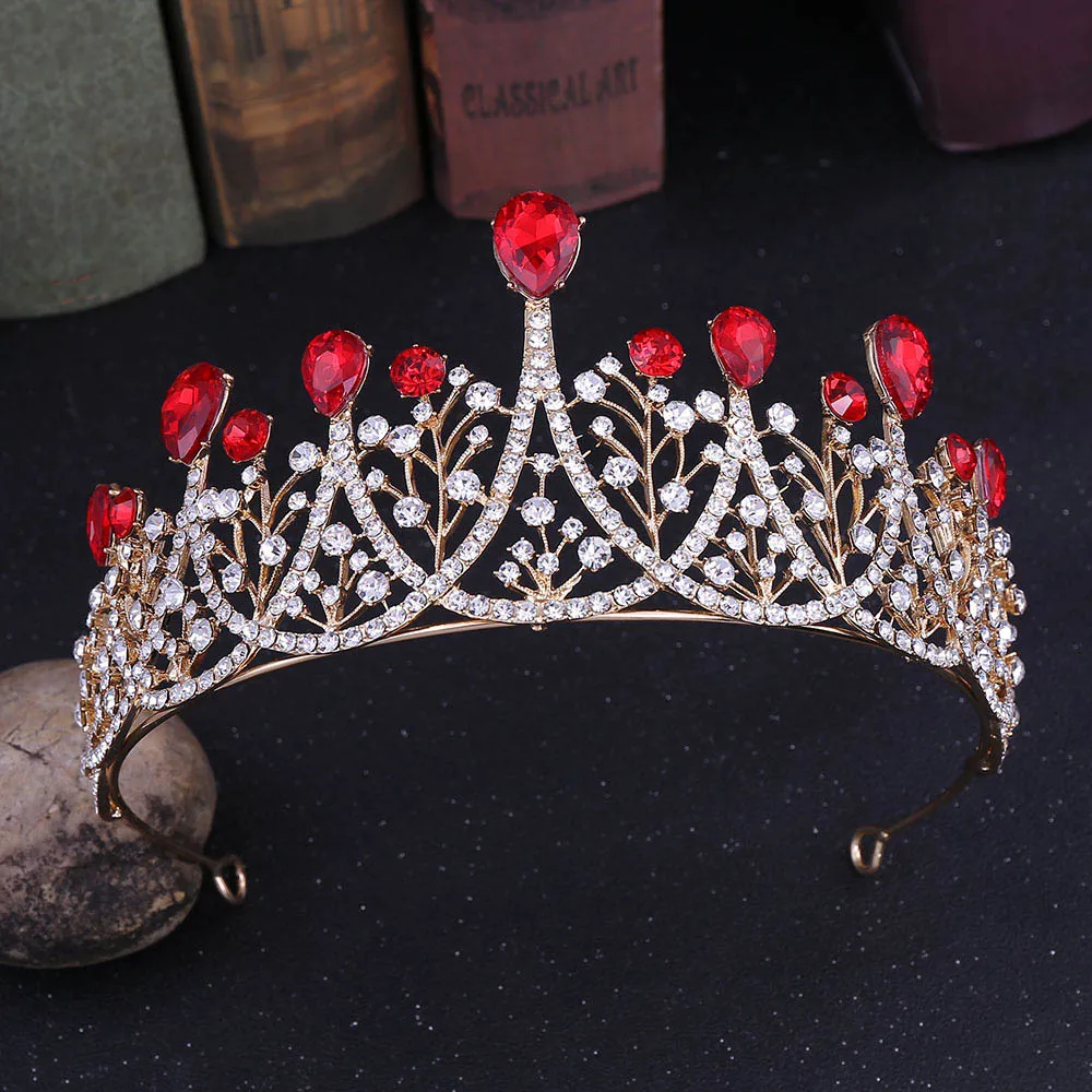 Diadem Wedding Decoration Baroque Gold Crown Hairband Crystal Rhinestone Tiara Bridal Hair Jewelry Red Green Wedding Crown Women
Diadem Wedding Decoration Baroque Gold Crown Hairband Crystal Rhinestone Tiara Bridal Hair Jewelry Red Green Wedding Crown Women