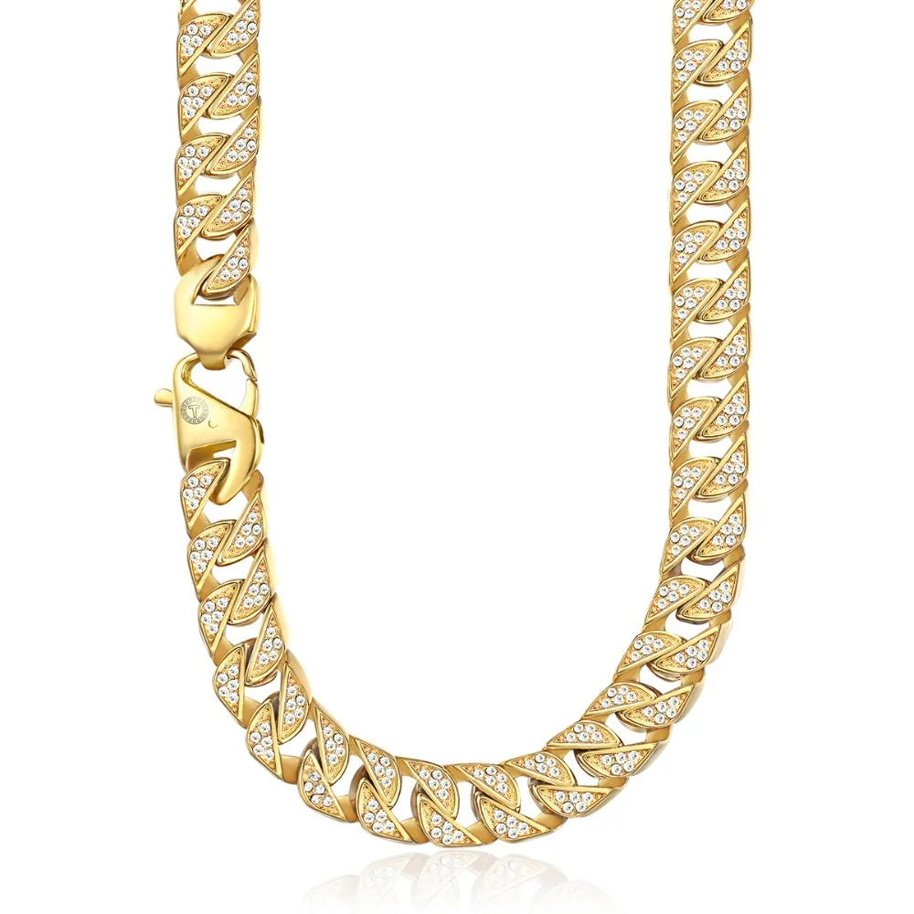 Men's Necklace Hip Hop Iced Out Full Rhinestone Gold 316 Stainless Steel Chain Necklace Male Jewelry Dropshipping Gifts HN109
Men's Necklace Hip Hop Iced Out Full Rhinestone Gold 316 Stainless Steel Chain Necklace Male Jewelry Dropshipping Gifts HN109