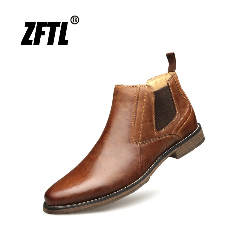 Ботинки Челси ZFTL мужские ручной работы ботинки из воловьей кожи без шнуровки