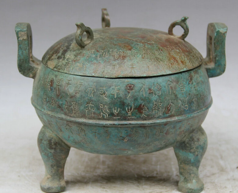 FREE SHIPPING S1912 10" Old Chinese dynasty Bronze Folk 3 Foot food word handle vessel Pot Jar Crock
FREE SHIPPING S1912 10" Old Chinese dynasty Bronze Folk 3 Foot food word handle vessel Pot Jar Crock
