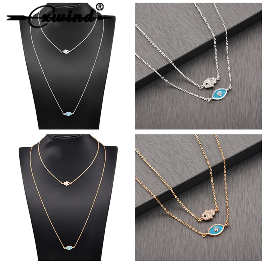 Cxwind Multilayer Necklaces Boho Hamsa Crystal Turkish Eye Pendant Africa Necklaces for Women 2019 Choker Statement Jewelry
Cxwind Multilayer Necklaces Boho Hamsa Crystal Turkish Eye Pendant Africa Necklaces for Women 2019 Choker Statement Jewelry