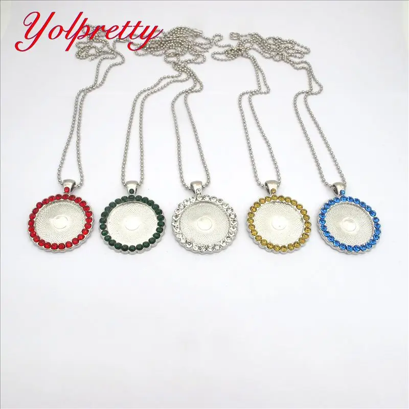 wholesale 1pcs25mm Inner Size Silver Five colours Rhinestone metal base Base setting Pendant Necklace kits findings with chains
wholesale 1pcs25mm Inner Size Silver Five colours Rhinestone metal base Base setting Pendant Necklace kits findings with chains