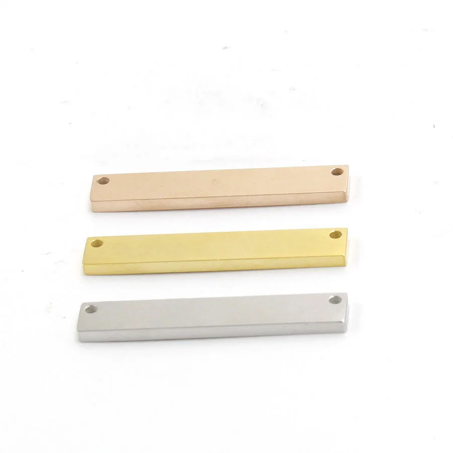 100% Stainless Steel Blank Rectangle Charm 2 Hole ID Bar Pendant Metal Rectangle Name Plate Mirror Polished Wholesale 20pcs
100% Stainless Steel Blank Rectangle Charm 2 Hole ID Bar Pendant Metal Rectangle Name Plate Mirror Polished Wholesale 20pcs