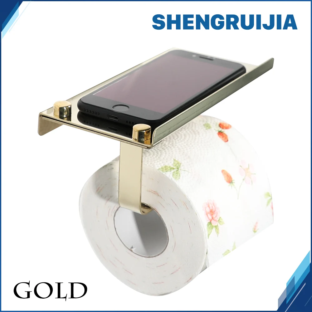 free shipping gold holder toilet with shelf Stainless steel WC paper holder bathroom Mobile phones toilet roll tissue holder
free shipping gold holder toilet with shelf Stainless steel WC paper holder bathroom Mobile phones toilet roll tissue holder