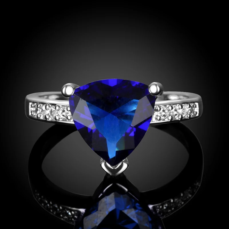 Triangle Ring Silver Color Overlay Deep Blue Czech Drill Engagement Rings For Women Jewelry Size 7 8 AR2045
Triangle Ring Silver Color Overlay Deep Blue Czech Drill Engagement Rings For Women Jewelry Size 7 8 AR2045