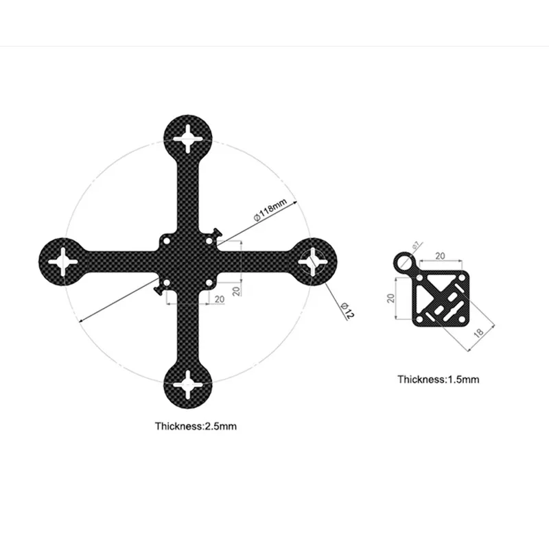 FPV Racing Drone 118mm Micro Carbon Fiber Main Frame Kit 20*20mm FC Mounting Hole for Mini Support 1106 1306 Brushless Motors
FPV Racing Drone 118mm Micro Carbon Fiber Main Frame Kit 20*20mm FC Mounting Hole for Mini Support 1106 1306 Brushless Motors