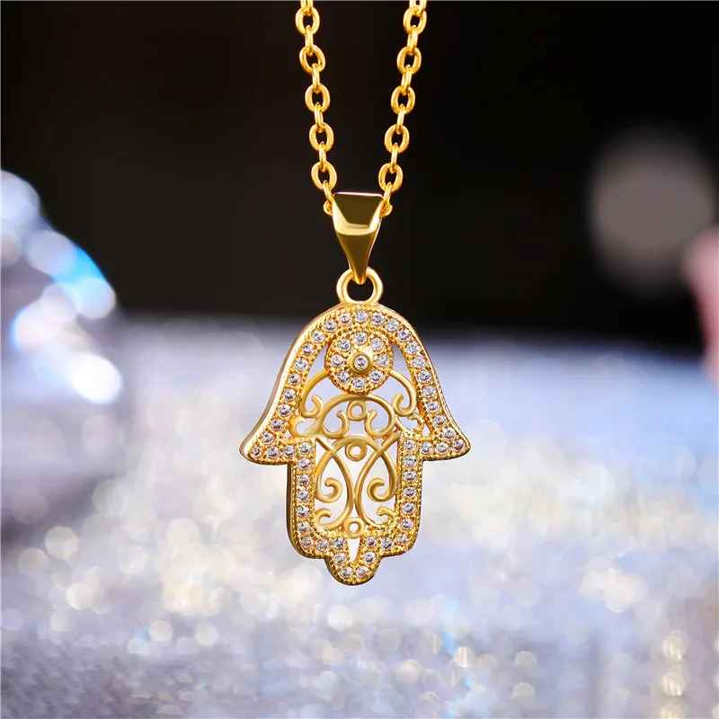 Juya New Design Trendy Gold/Rose Gold Hamsa Hand Of Fatima Pendant Necklace For Women Men Fashion Turkish Jewelry Wholesale
Juya New Design Trendy Gold/Rose Gold Hamsa Hand Of Fatima Pendant Necklace For Women Men Fashion Turkish Jewelry Wholesale