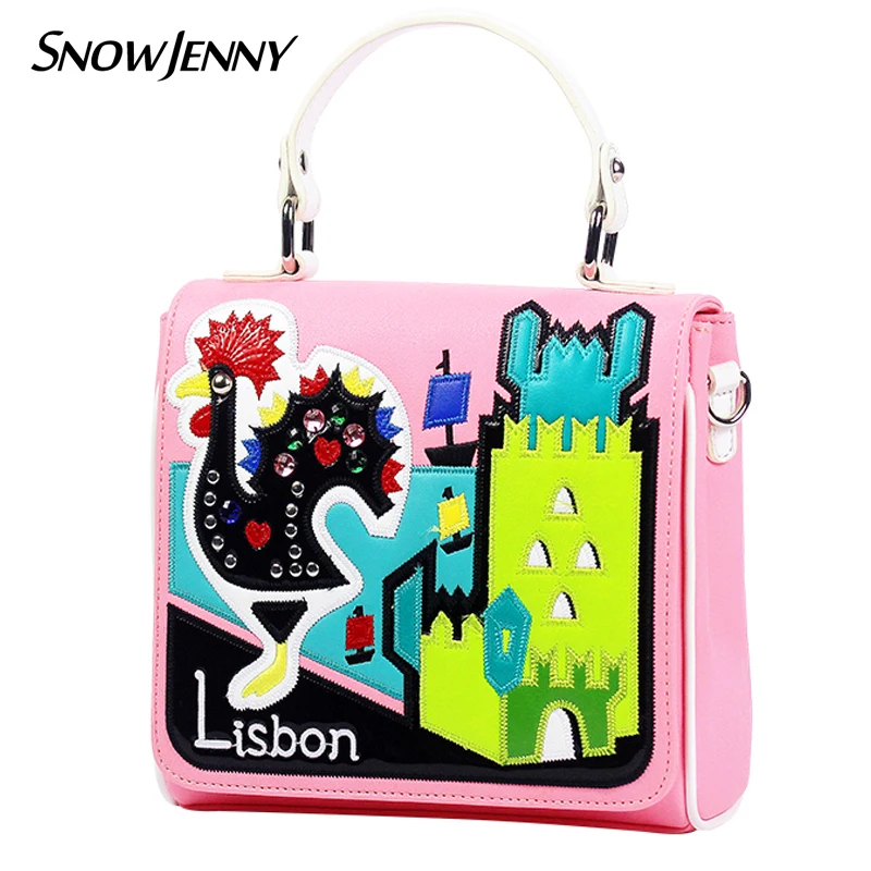 Women Bags Leather Patchwork Embroidery Handbags Shoulder Bags Messenger Bag Totes Braccialini Brand Style Cartoon Lisbon Cock
Women Bags Leather Patchwork Embroidery Handbags Shoulder Bags Messenger Bag Totes Braccialini Brand Style Cartoon Lisbon Cock