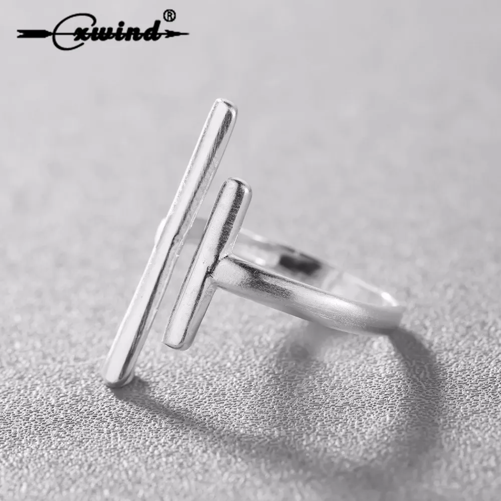Cxwind New Unique Double T Bar Rings for Women Adjustable Punk Geometric Bar Open Rings Wedding Ring Party Gifts bague femme
Cxwind New Unique Double T Bar Rings for Women Adjustable Punk Geometric Bar Open Rings Wedding Ring Party Gifts bague femme