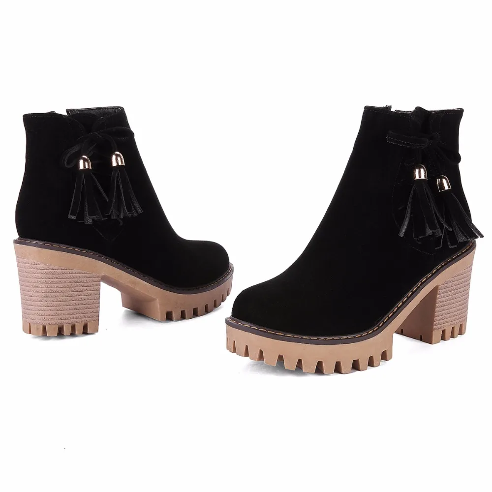 Smirnova HOT 2018 fashion ankle boots round toe with zipper and fringe thick high heels boots solid causal women winter boots
Smirnova HOT 2018 fashion ankle boots round toe with zipper and fringe thick high heels boots solid causal women winter boots