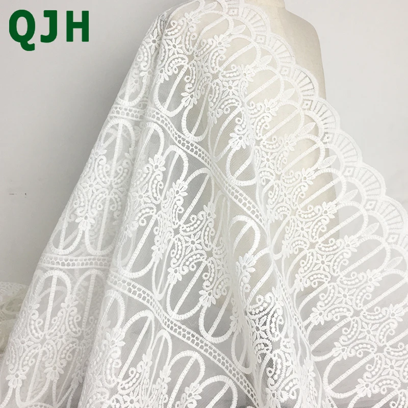 High Quality White Embroidery African Lace Fabric Mesh Yarn Flowers Pattern Elegant Wedding Dress DIY Clothing Soft Accessories
High Quality White Embroidery African Lace Fabric Mesh Yarn Flowers Pattern Elegant Wedding Dress DIY Clothing Soft Accessories
