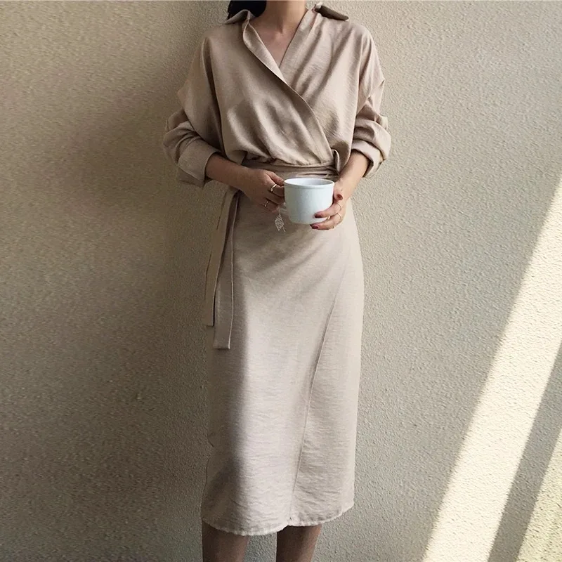 Women Fall Elegant V Neck Solid Bandage Bodycon Long Shirt Dress Female Solid Plus Size Vestido Long Sleeve Robe Femme clothes
Women Fall Elegant V Neck Solid Bandage Bodycon Long Shirt Dress Female Solid Plus Size Vestido Long Sleeve Robe Femme clothes