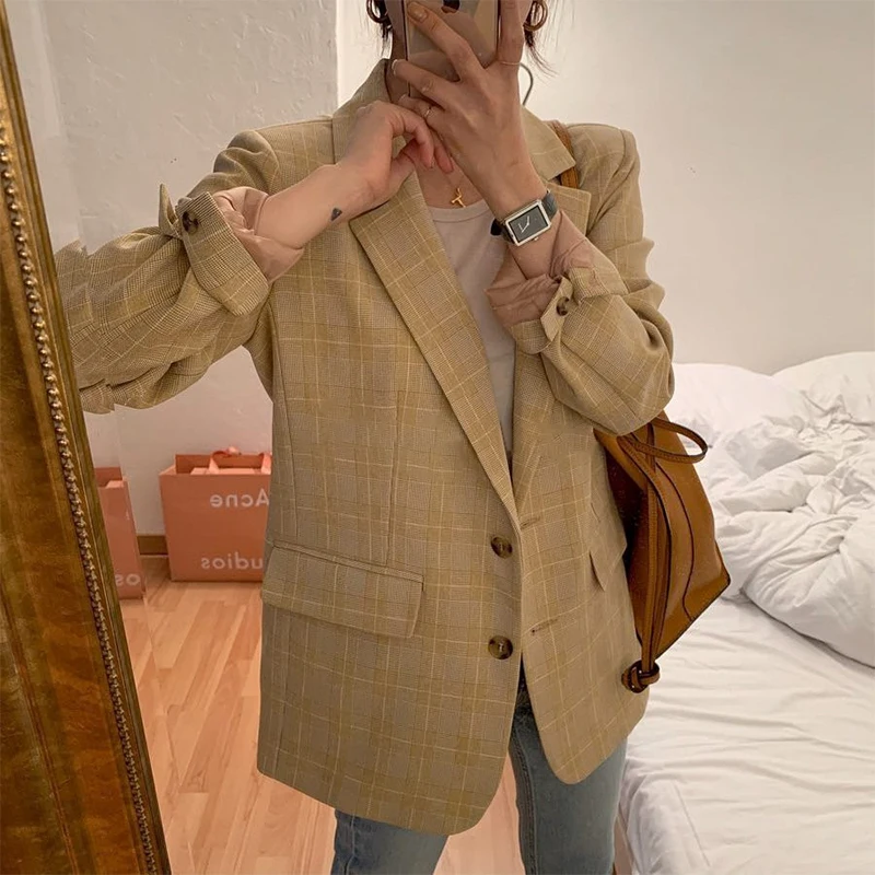 New spring autumn women's suit Blazers jacket female loose casual wild plaid suit blazer dress Office lady coat blazer feminino
New spring autumn women's suit Blazers jacket female loose casual wild plaid suit blazer dress Office lady coat blazer feminino