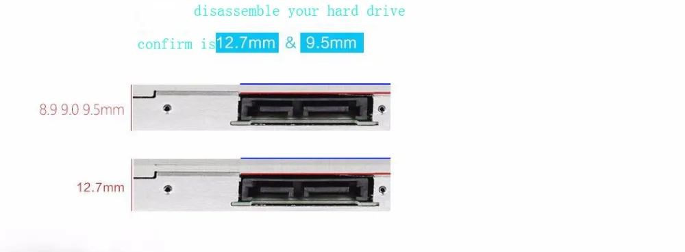12 7 мм SATA HDD SSD жесткий диск Caddy/кронштейн для MSI GT70 2OC 2OD GT70CH GT70H GT70PH GT70SR2 GT70WSPH GT725 MS-1722 |