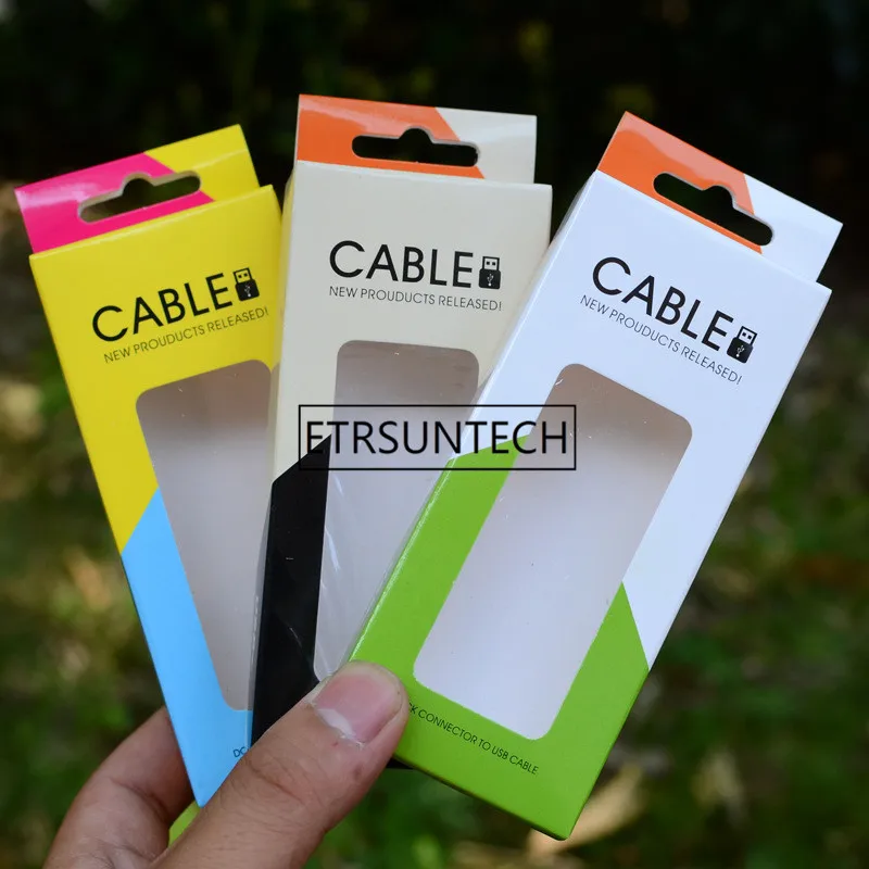 500Pcs/Lot High quality Mobile Phone Micro USB Cable Paper Packaging Box Retail Clear Window Package Box For Data Line
500Pcs/Lot High quality Mobile Phone Micro USB Cable Paper Packaging Box Retail Clear Window Package Box For Data Line