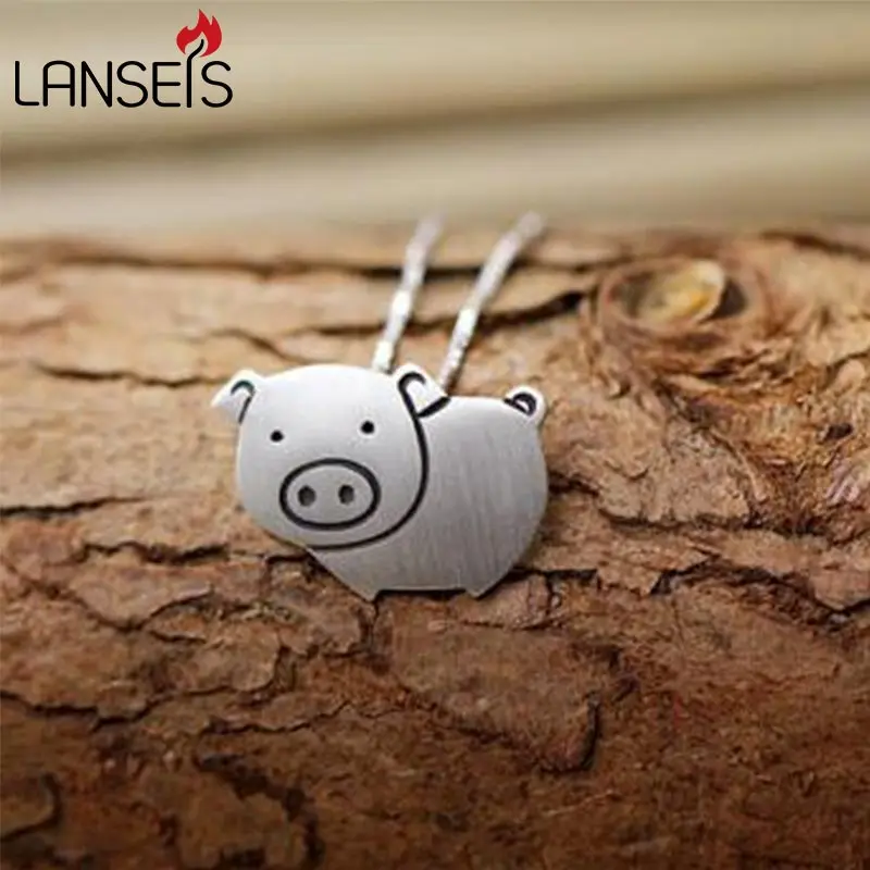 Фото Lanseis10шт ручной работы Милая Подвеска со свиньей женское ожерелье милая юбилей