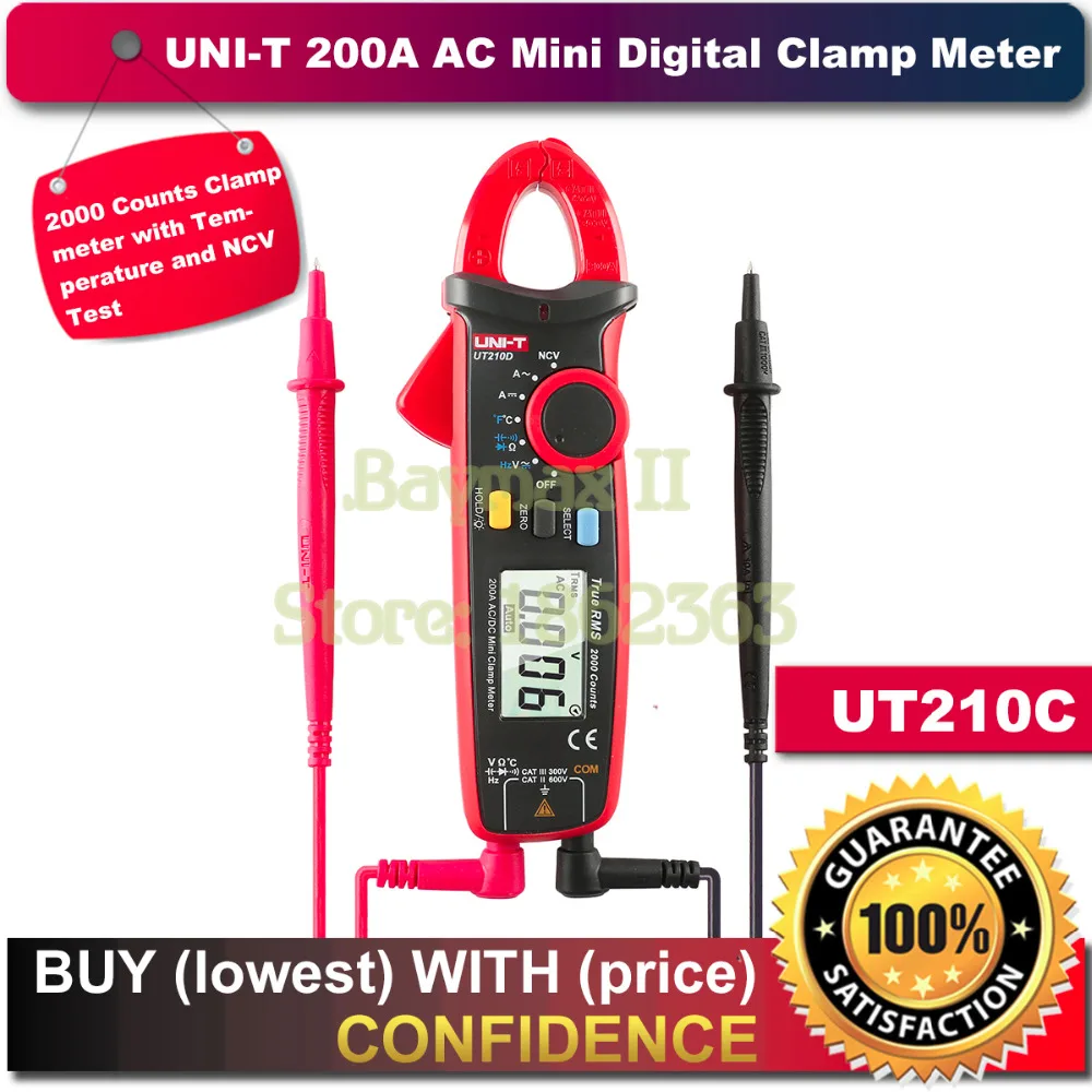 UNI-T UT210C True RMS Auto-Range Digital AC/DC Voltage,AC Current Multimeter with NCV,Temperature Test
UNI-T UT210C True RMS Auto-Range Digital AC/DC Voltage,AC Current Multimeter with NCV,Temperature Test