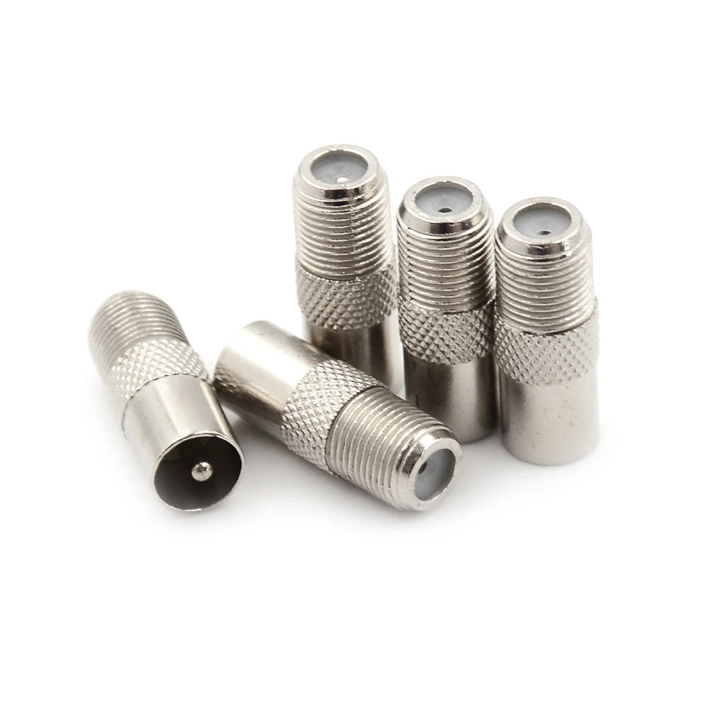 5pcs/lot Alloy Female F To Male TV Aerial Plug Adapter Wholesale Silver Tone Plated
5pcs/lot Alloy Female F To Male TV Aerial Plug Adapter Wholesale Silver Tone Plated