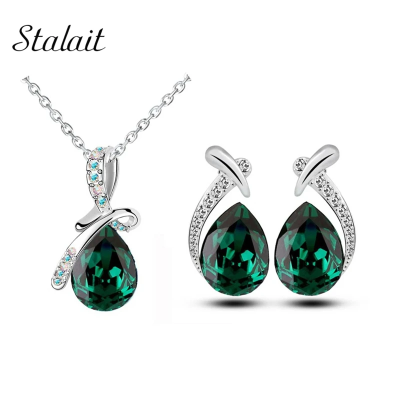 new arrival green brand bridal wedding Silver Color tear drop pendant necklace earrings jewelry sets 10743
new arrival green brand bridal wedding Silver Color tear drop pendant necklace earrings jewelry sets 10743