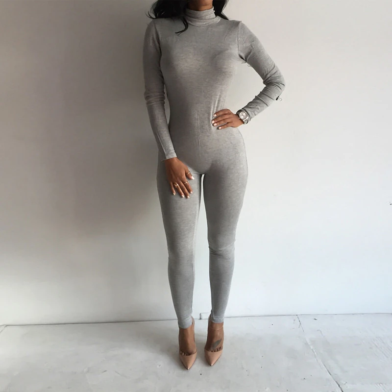 Women Fashion ladies casual Turtleneck Long Sleeve sexy solid skinny Jumpsuit Bodycon Rompers
Women Fashion ladies casual Turtleneck Long Sleeve sexy solid skinny Jumpsuit Bodycon Rompers