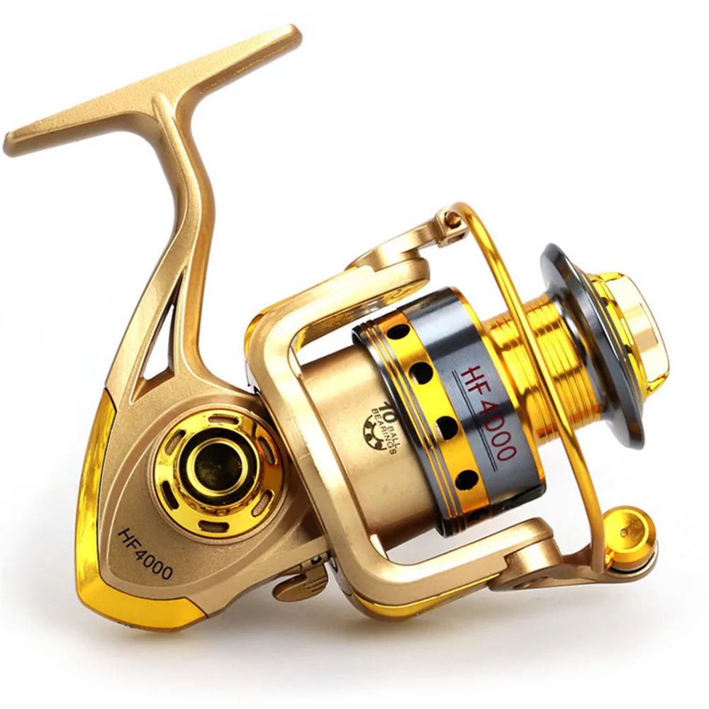 Durable Cheaper Fishing Reel Pre-Loading Spinning Wheel Yellow 10 BB Metal 5.5:1 1000/7000S 210/370g Ocean Boat | Спорт и