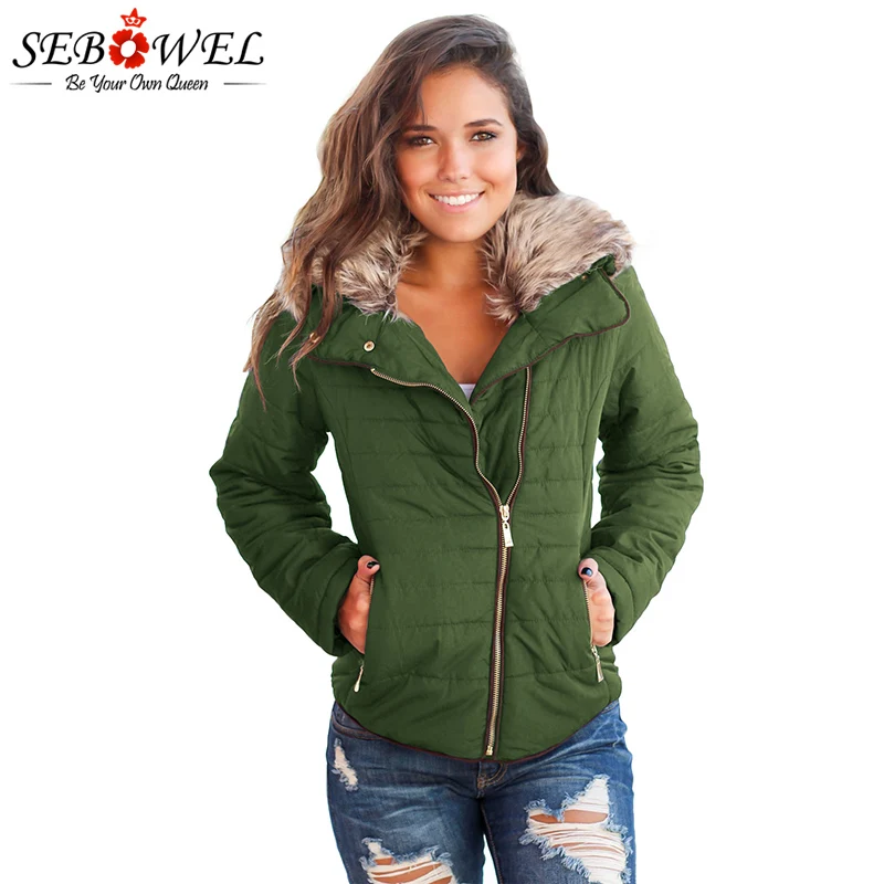 SEBOWEL Autumn Winter Women Army Green Faux Fur Jacket Plus Size Slim Female Short Warm Velvet Coat Outwear Women Winter Clothes
SEBOWEL Autumn Winter Women Army Green Faux Fur Jacket Plus Size Slim Female Short Warm Velvet Coat Outwear Women Winter Clothes