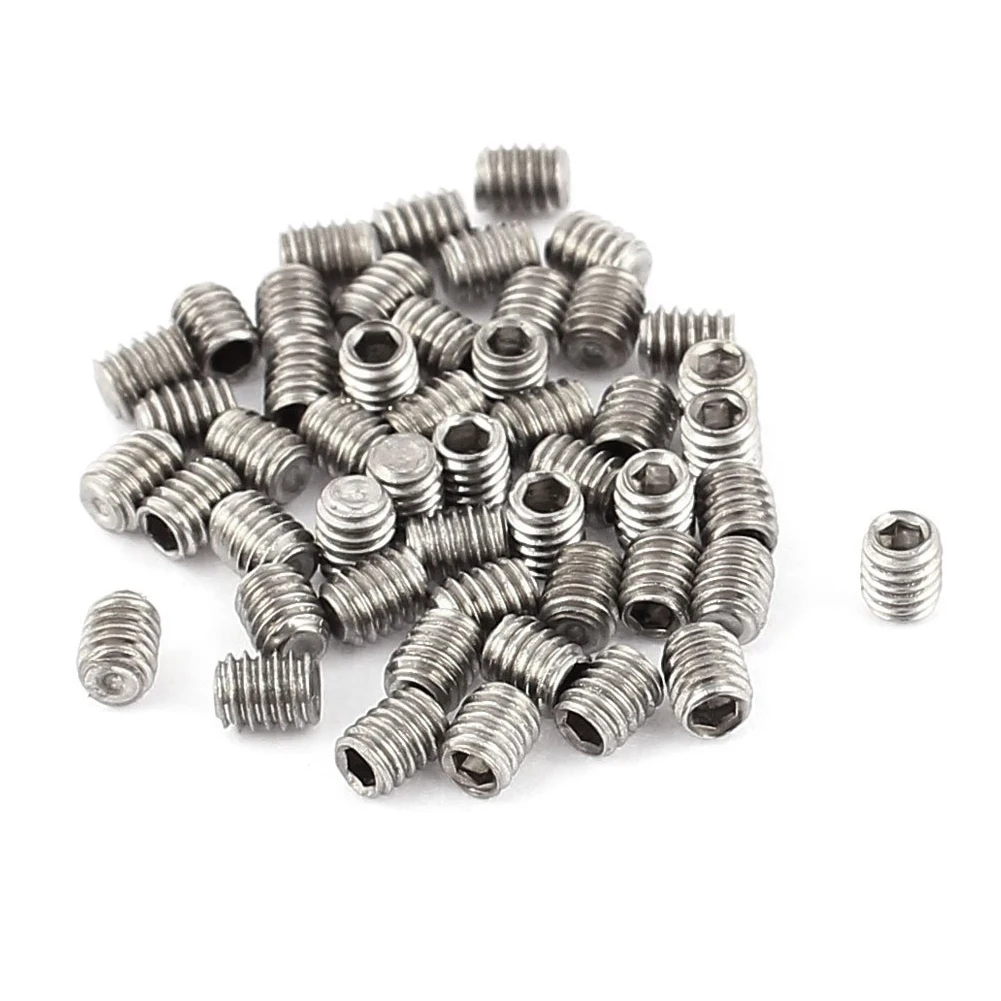50Pcs M2.5 x 3mm Stainless Steel Hex Socket Set Grub Screws Headless Cup Point Hex Set Grub Screw Assortment Cup
50Pcs M2.5 x 3mm Stainless Steel Hex Socket Set Grub Screws Headless Cup Point Hex Set Grub Screw Assortment Cup