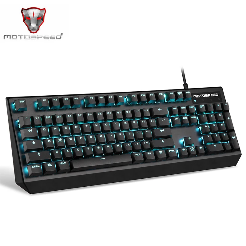 Motospeed K95 USB настоящая механическая клавиатура Проводная 104 клавиши синий