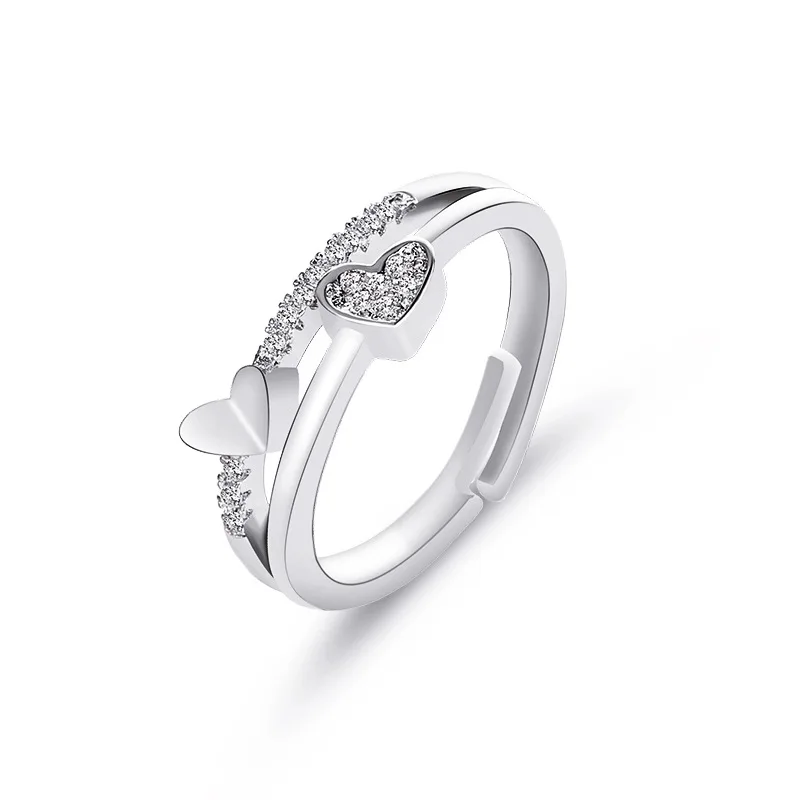 Ring Creative Two Hearts Zircon Rose Gold Silver Color Temperament Rings For Women Anel Jewelry Anillos Jewellery LOVE Gift D271
Ring Creative Two Hearts Zircon Rose Gold Silver Color Temperament Rings For Women Anel Jewelry Anillos Jewellery LOVE Gift D271