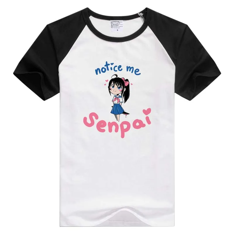 Футболка yдругих девушек с надписью Note me senpai Повседневная Удобная рубашка