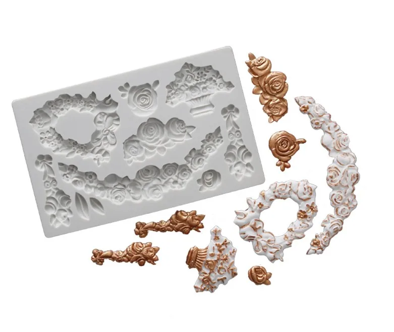 European rose pattern edging fondant mold cake decoration mold DIY chocolate silicone mold PRZY free shipping
European rose pattern edging fondant mold cake decoration mold DIY chocolate silicone mold PRZY free shipping