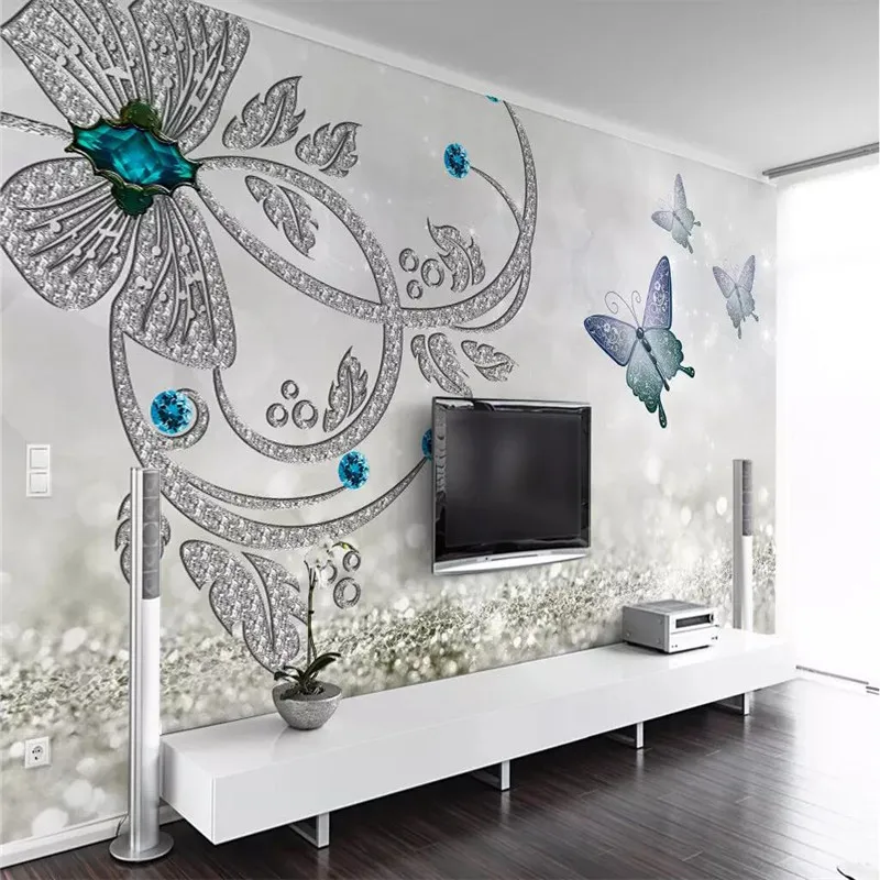 3D Crystal Flower Butterfly Jewelry TV Background Wall Paper Mural Home Decoration Custom Photo Wallpaper
3D Crystal Flower Butterfly Jewelry TV Background Wall Paper Mural Home Decoration Custom Photo Wallpaper