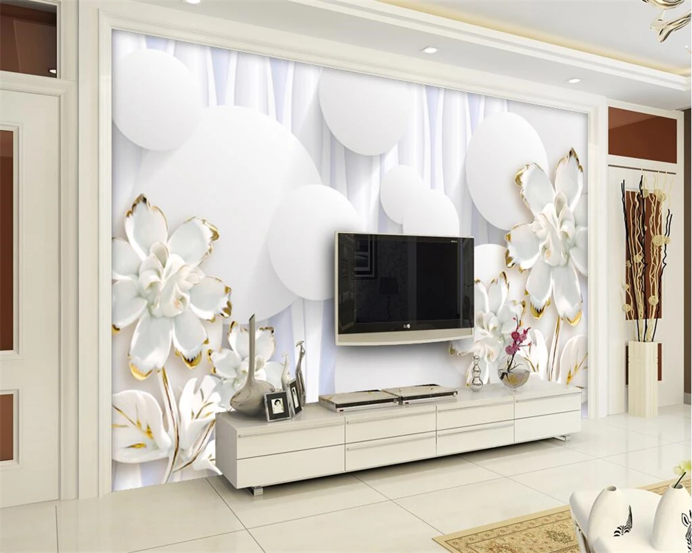 Обои Beibehang для домашней декоративной фотосъемки, 3D круги, белый цветок, 3D гостиная, ТВ, Настенная декоративная живопись
Обои Beibehang для домашней декоративной фотосъемки, 3D круги, белый цветок, 3D гостиная, ТВ, Настенная декоративная живопись