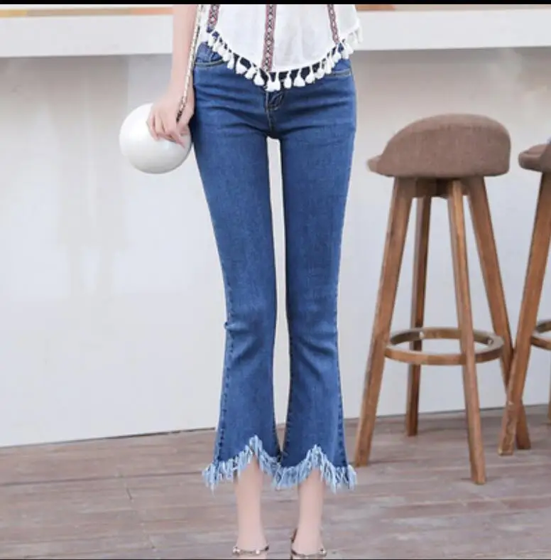 Fashion Women's Jeans Nine pants Solid color stretch Jeans tassel slim Pantalon Femme New Trousers High Quality Women Pants
Fashion Women's Jeans Nine pants Solid color stretch Jeans tassel slim Pantalon Femme New Trousers High Quality Women Pants